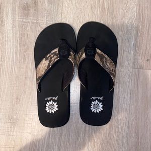 Snake Skin Yellow Box Flip-Flops